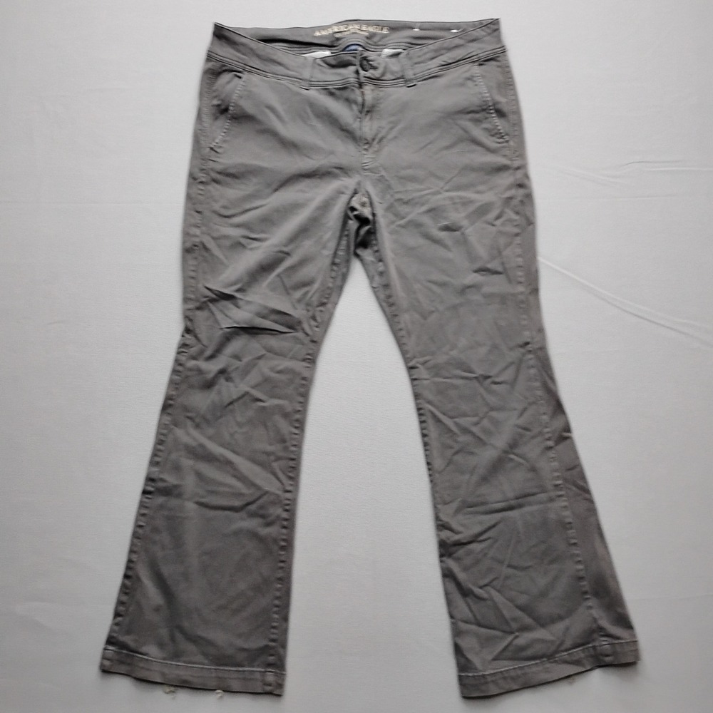 American Eagle Kick Boot Super Stretch X Gray Pants Womens 16 Short